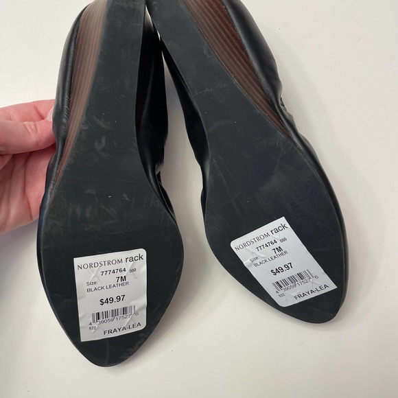NWT Susina Fraya Leather Wedge Pump Black Shoe Size 7 Black - Picture 6 of 7